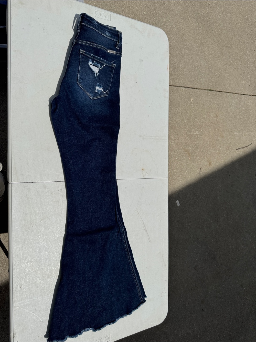 KanCan Dark Blue Distressed Flare Jeans